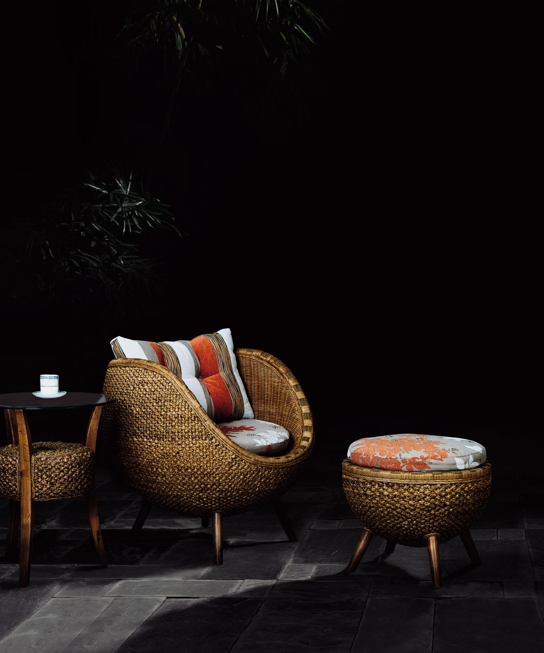 QUALITY POLY RATTAN COFFEE SET