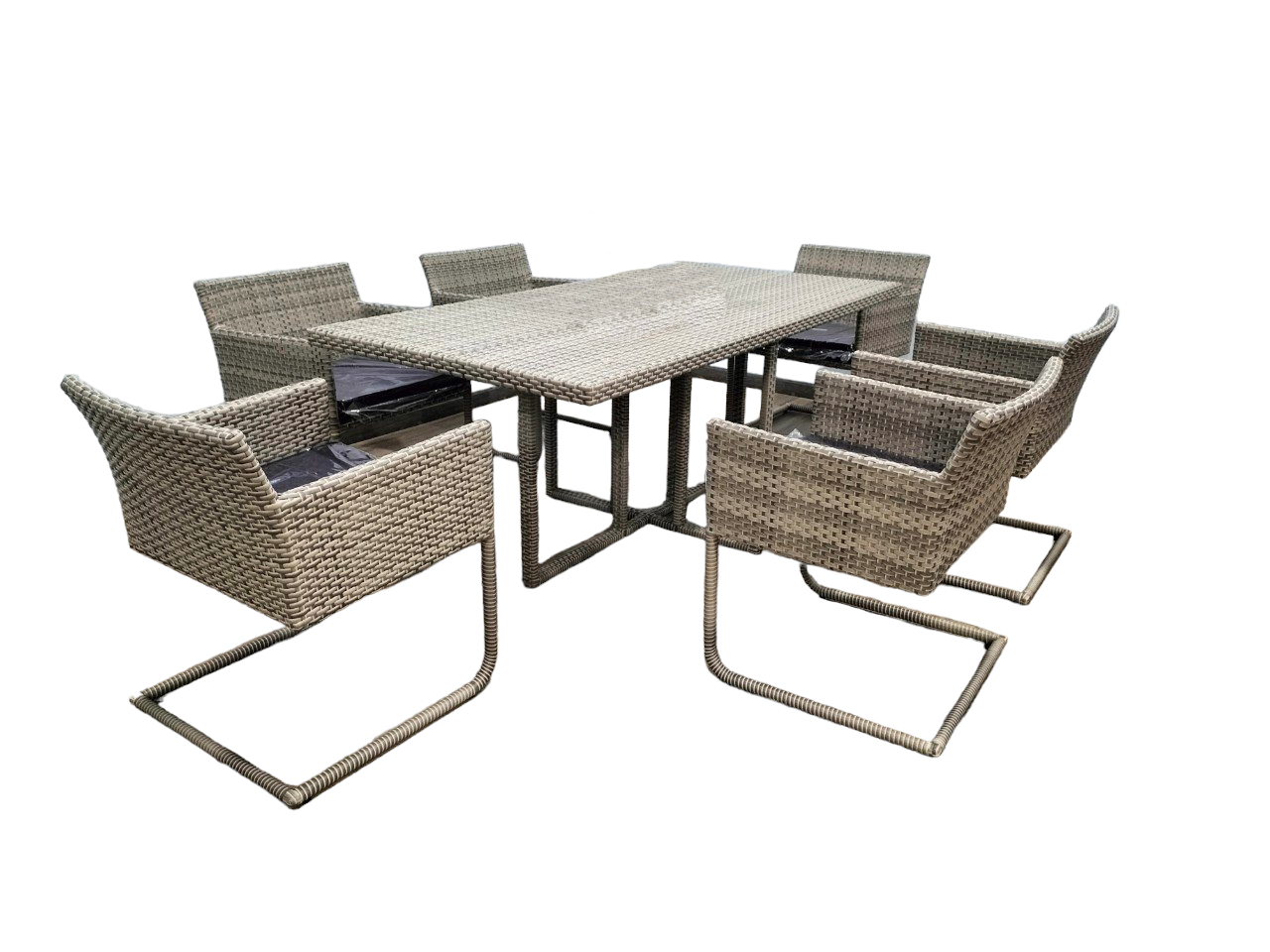 QUALITY POLY RATTAN COFFEE SET