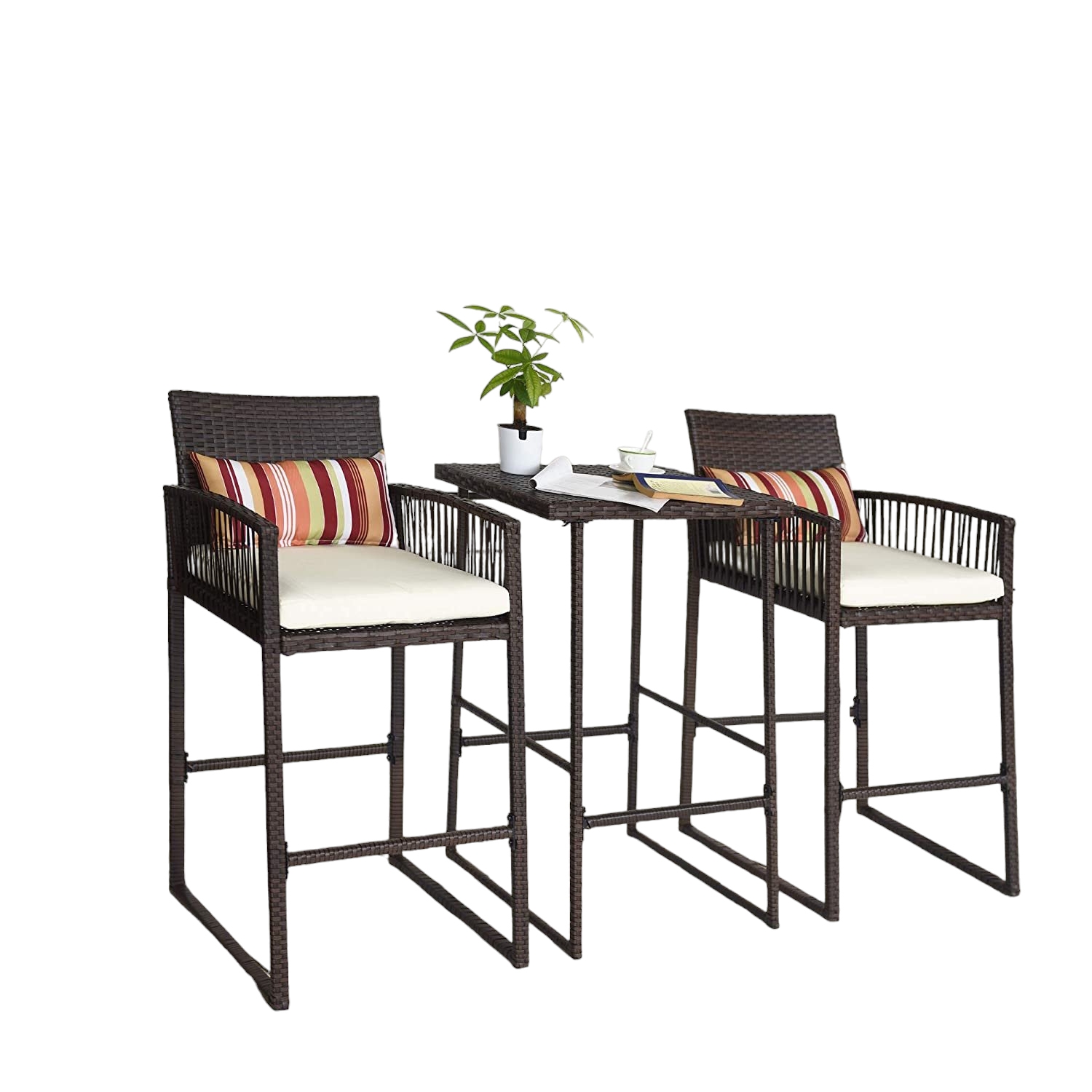 QUALITY POLY RATTAN BAR SET