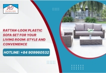 Faux Rattan Plastic Sofa Set for Your Living Room: Style and Convenience