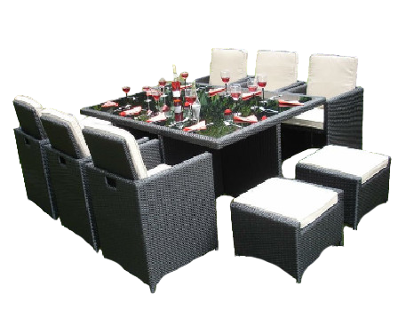 QUALITY POLY RATTAN COFFEE SET