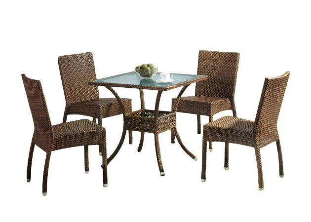 QUALITY POLY RATTAN COFFEE SET