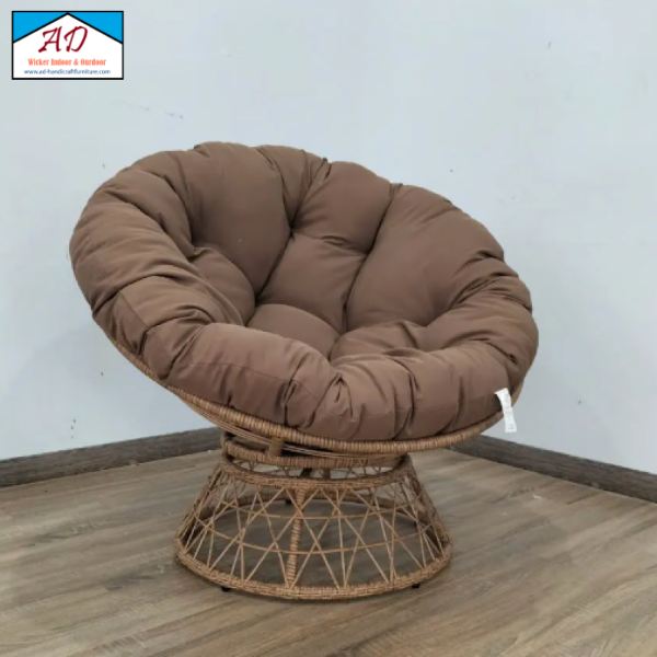 Papasan relaxing chairs have soft cushions, customizable in size and material