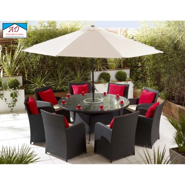Poly rattan furniture enhances guest comfort with soft cushions and ergonomic design