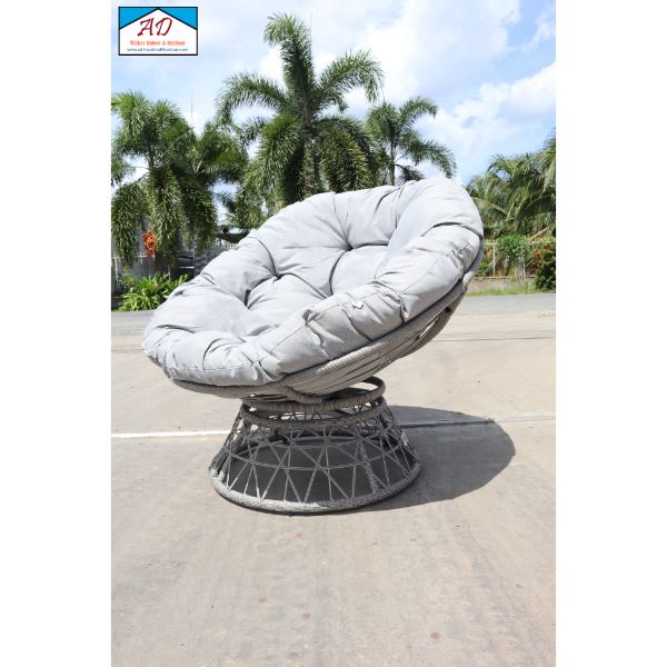 Papasan relaxation chairs create a serene balcony retreat