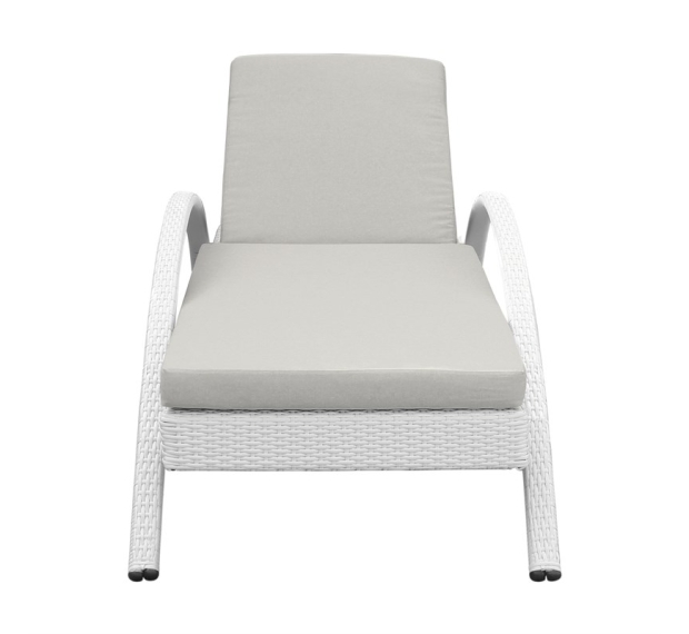 POLY RATTAN SUNBED SET WHILE COLOR