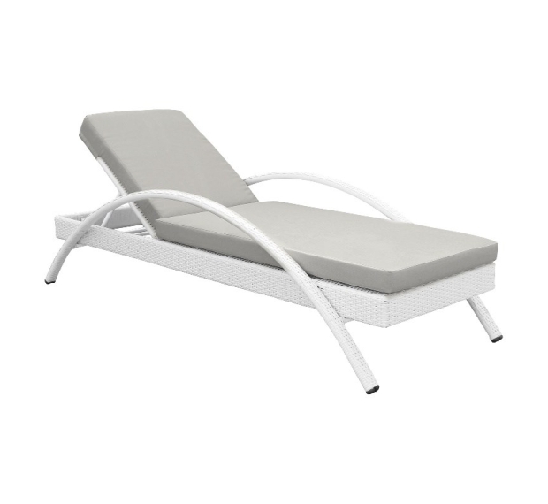 POLY RATTAN SUNBED SET WHILE COLOR