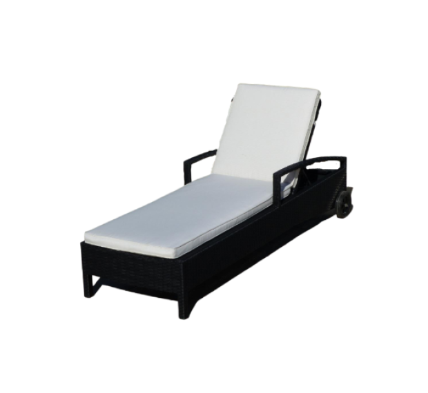 POLY RATTAN SUNBED WITH CUSHION 7 CM