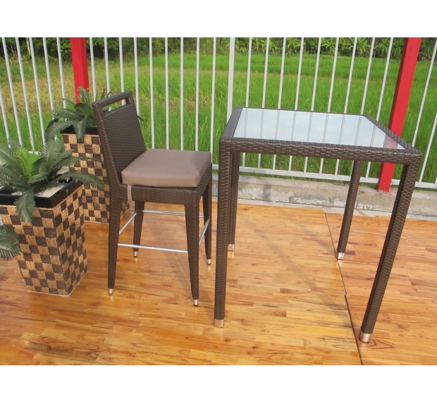 POLY RATTAN BAR SET 