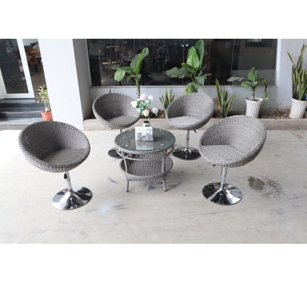 POLY RATTAN COFFEE SET