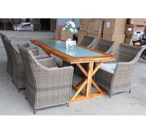 POLY RATTAN DINING SET