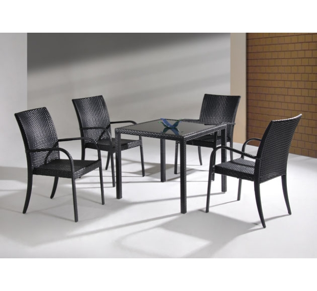 POLY RATTAN DINING SET (STACKABLE)