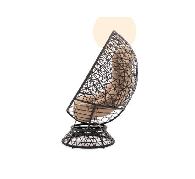 POLY RATTAN SWIVEL EGG CHAIR - K/D