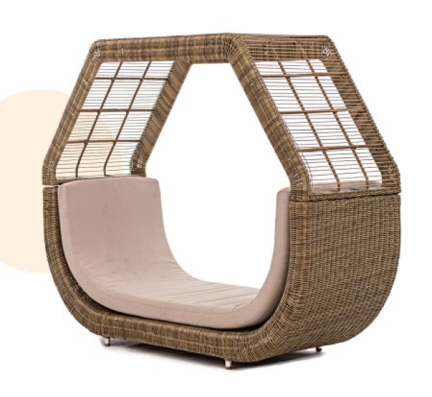 POLY RATTAN LOVE SUNBED SET