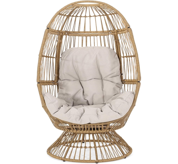POLY RATTAN SWIVEL EGG CHAIR