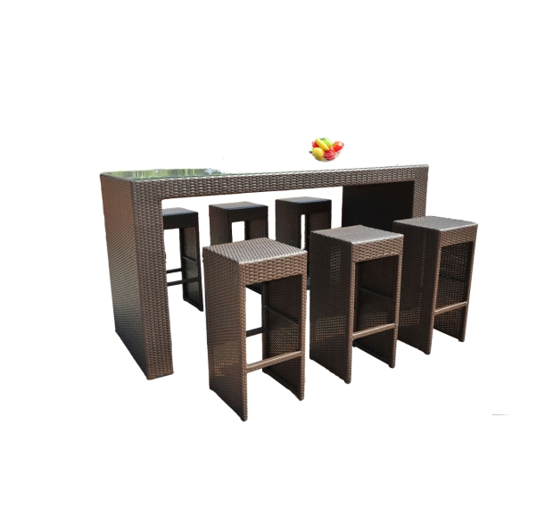 POLY RATTAN BAR SET