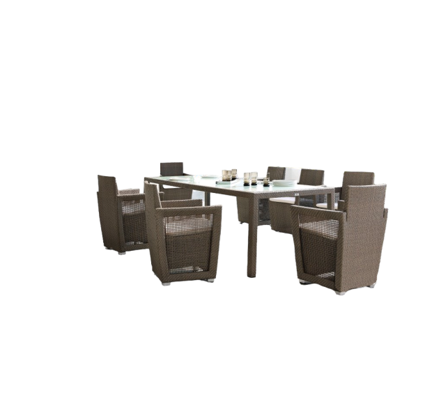 POLY RATTAN COFFEE SET