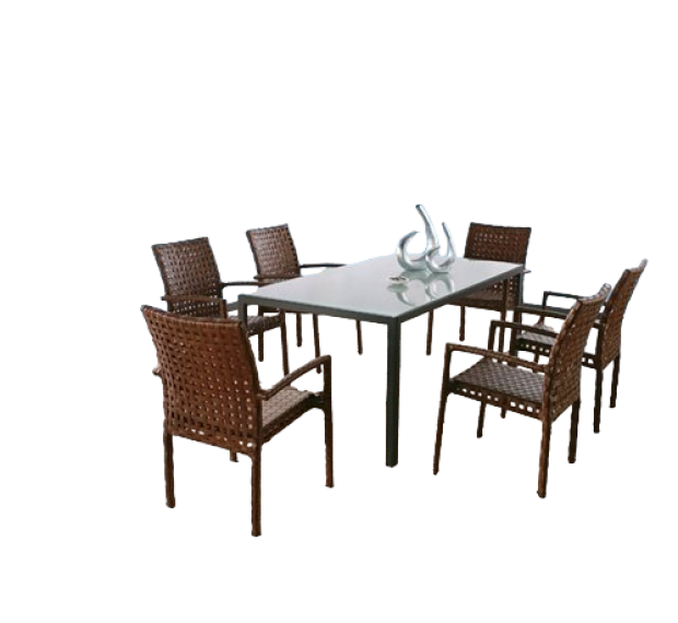 POLY RATTAN DINING SET